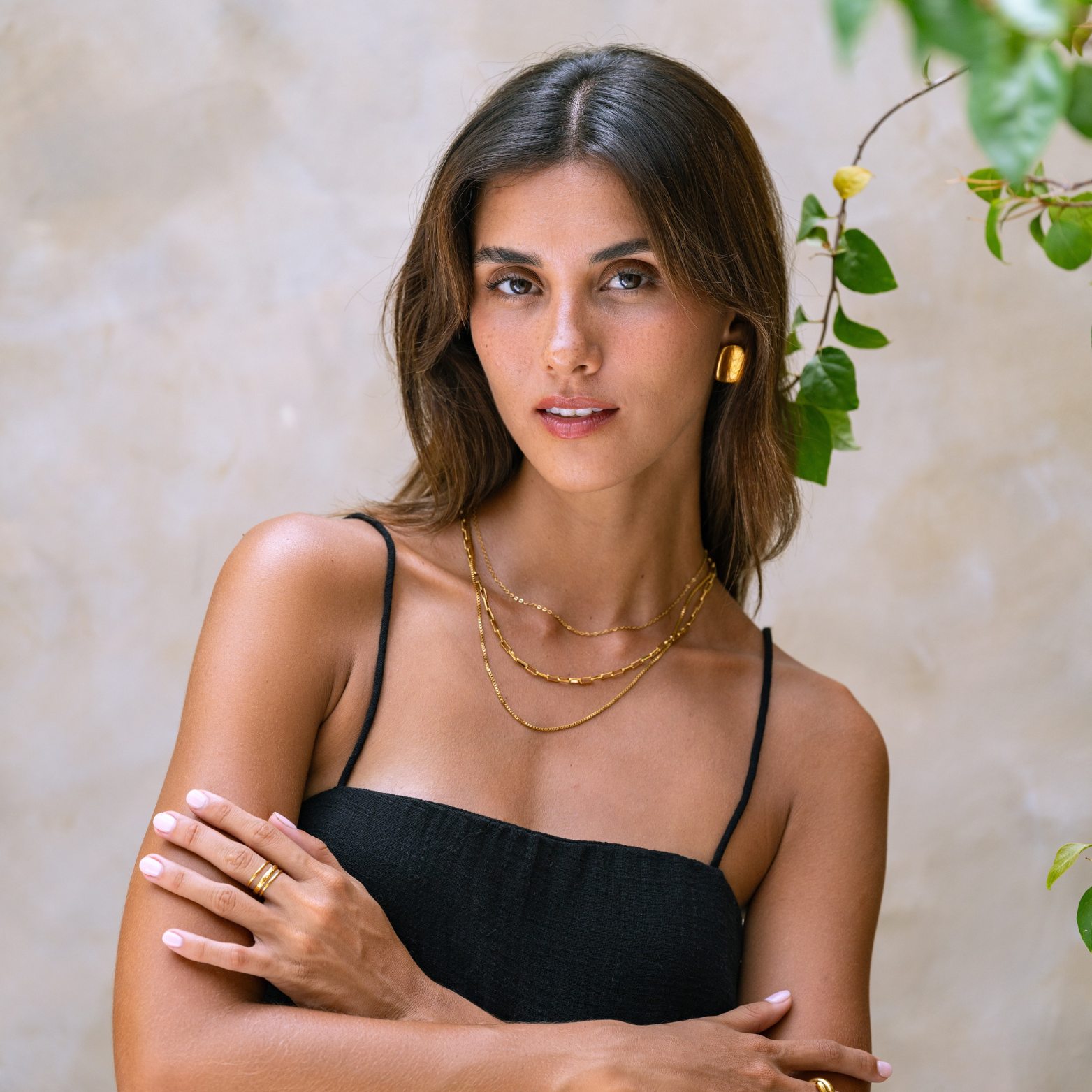 SOLARA Gouden Gelaagde Choker