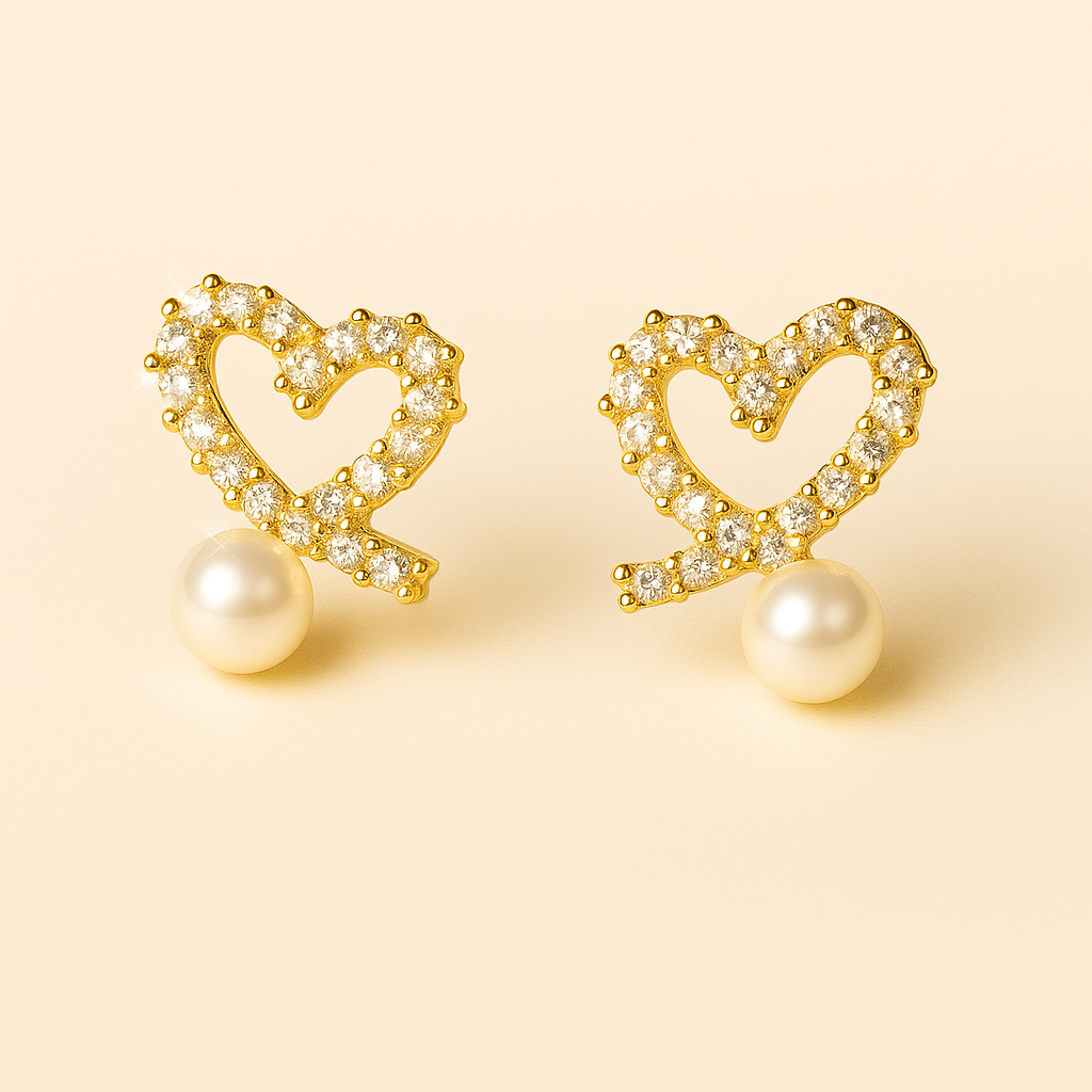 PAREL Hartjes Oorbellen met Zirkoon