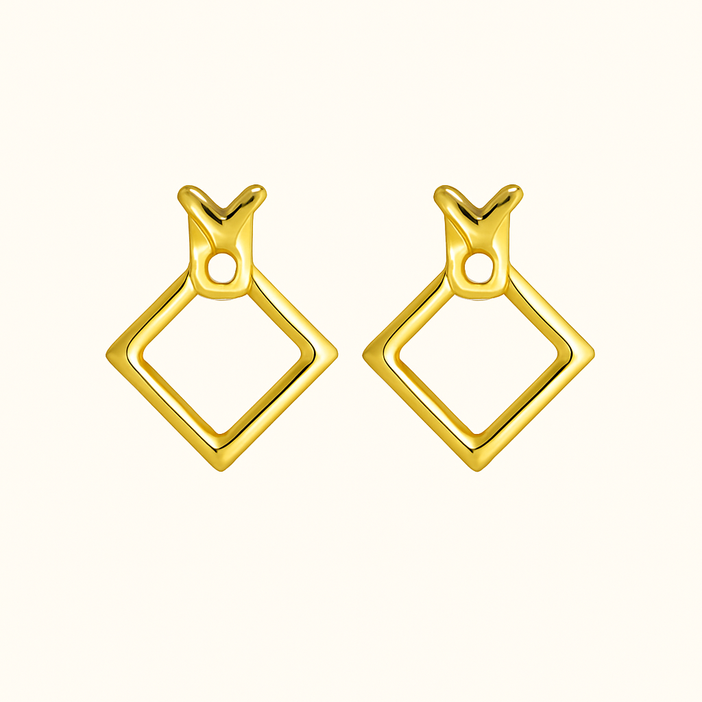 KIKI Ruitvormige Oorbellen