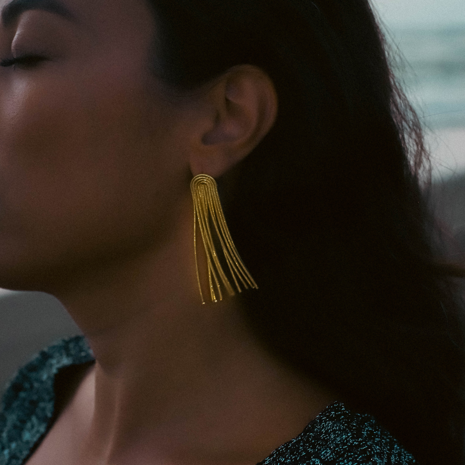 LYRA Gouden Fringe Oorbellen