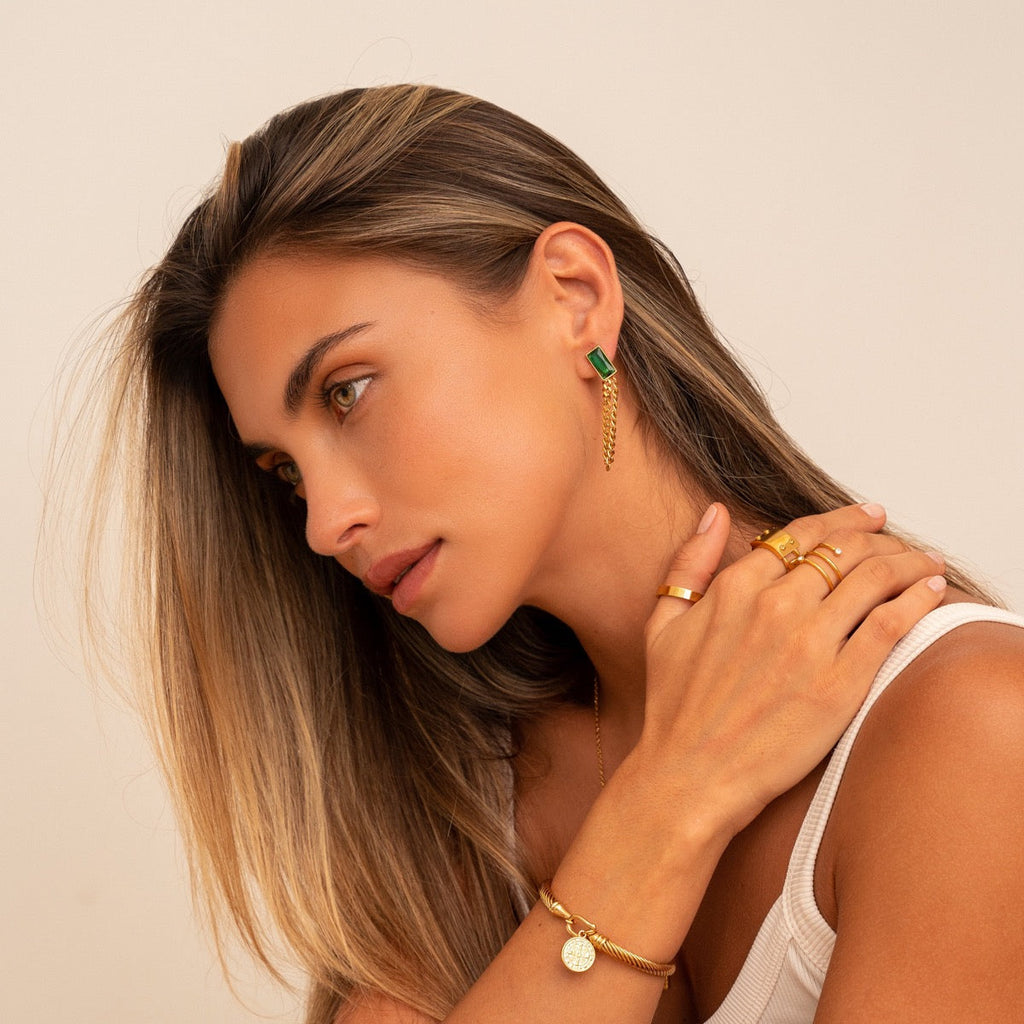 ESMERALDA Gouden Chain Oorbellen