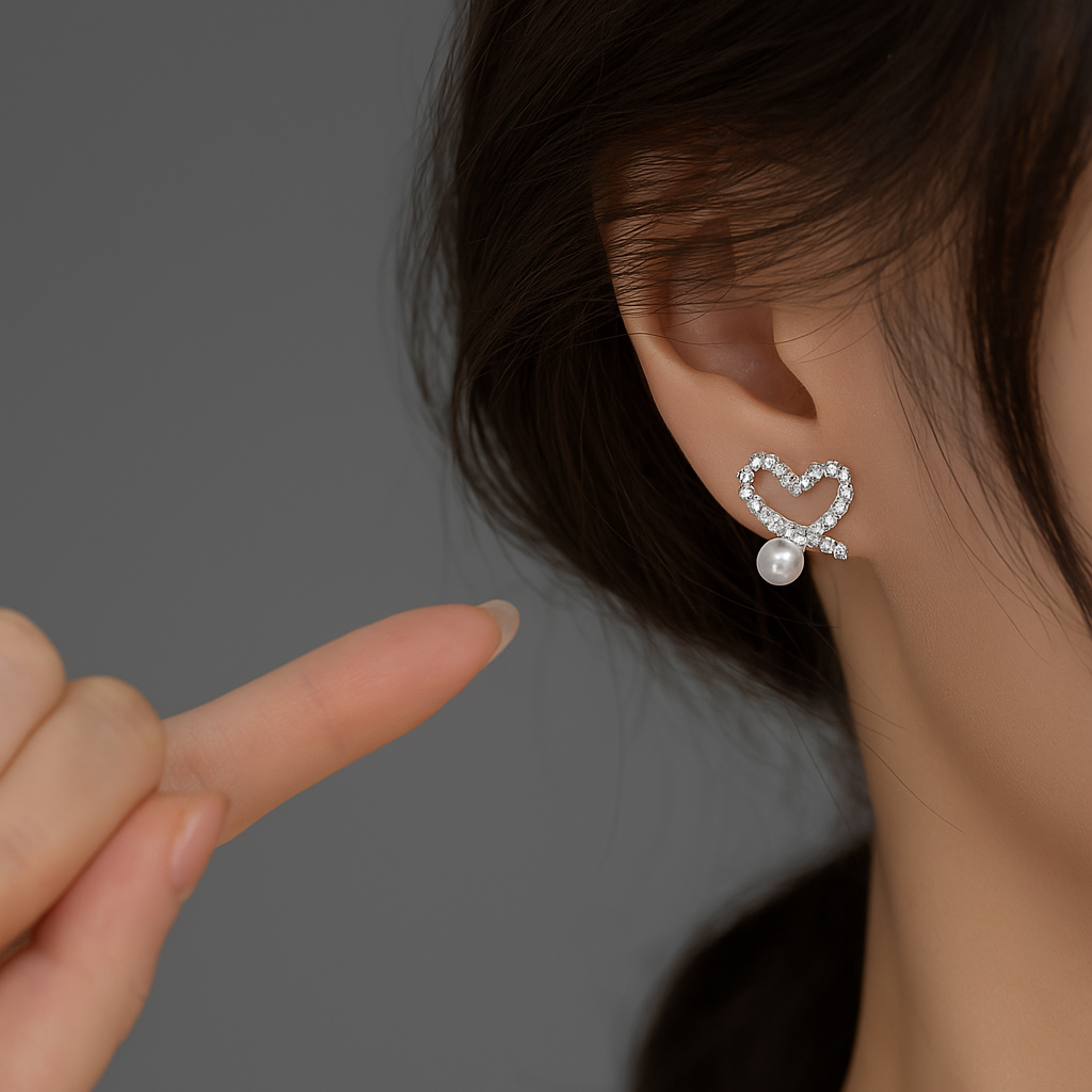 VIP-PAREL Hartjes Oorbellen met Zirkoon