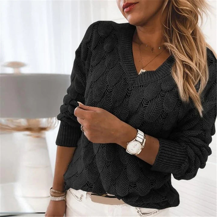 Pull Col V Tricot | HEXGLAM™
